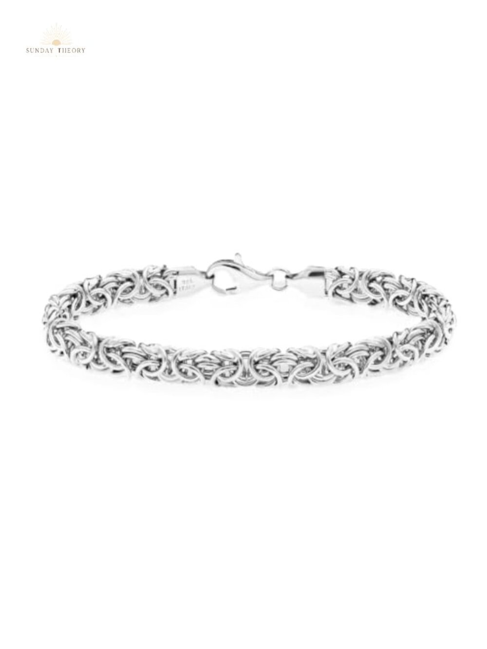 925 Sterling Silver Handmade Byzantine Link Bracelet for Women